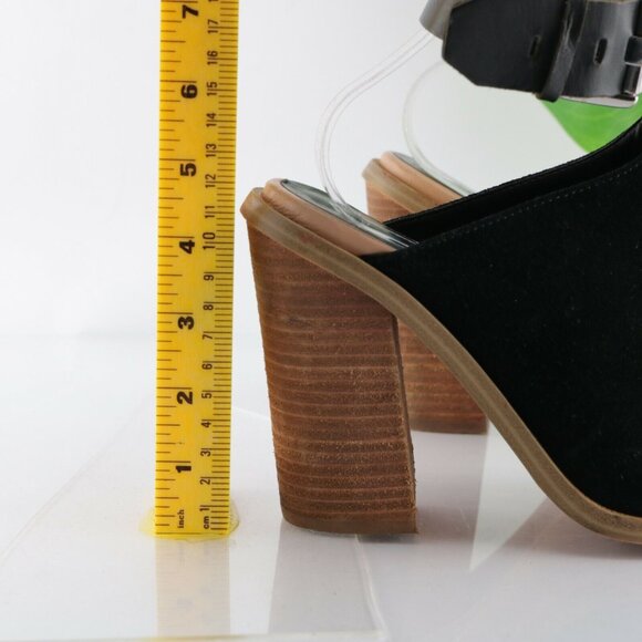 Marc Fisher Womens Vashi Sandal Size 9 Black Suede Block Heel Ankle Strap Bootie - Picture 5 of 12